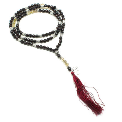 Garnet & Rutilated Quartz Prayer Beads - Image 2