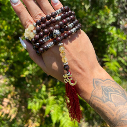 Garnet & Rutilated Quartz Prayer Beads - Image 3