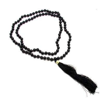 Black Tourmaline Knotted Prayer Bead Necklace - Image 2