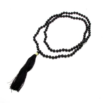 Black Tourmaline Knotted Prayer Bead Necklace - Image 3