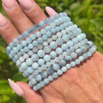 Aquamarine Bead Bracelet (5-8mm) - Image 6