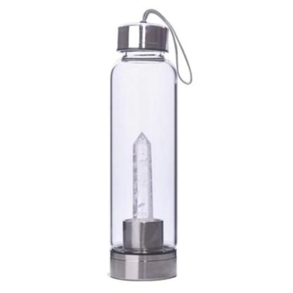 Clear Quartz Point Gem Water Bottle