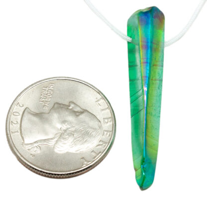 Green Aura Quartz Drilled Pendant - Image 5