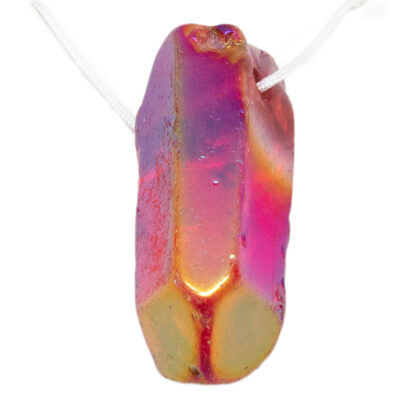 Red Aura Quartz Drilled Pendant - Image 2