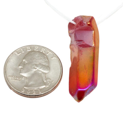 Red Aura Quartz Drilled Pendant - Image 4