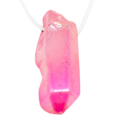 Pink Aura Quartz Drilled Pendant - Image 2