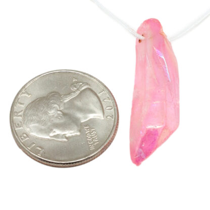 Pink Aura Quartz Drilled Pendant - Image 4