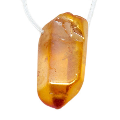 Orange Aura Quartz Drilled Pendant