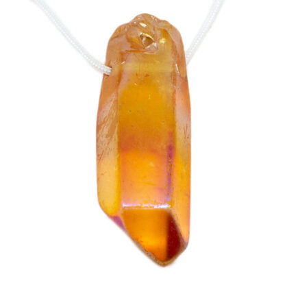 Orange Aura Quartz Drilled Pendant - Image 2