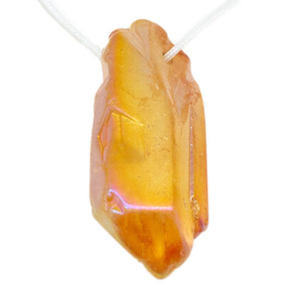 Orange Aura Quartz Drilled Pendant - Image 4