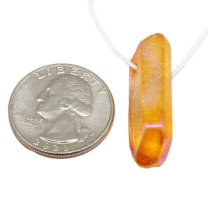 Orange Aura Quartz Drilled Pendant - Image 5