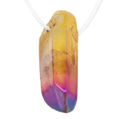 Yellow & Purple Aura Quartz Drilled Pendant