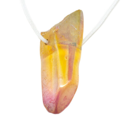 Yellow & Purple Aura Quartz Drilled Pendant - Image 3