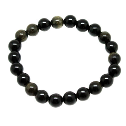 Gold Sheen Obsidian Bead Bracelet (8mm)