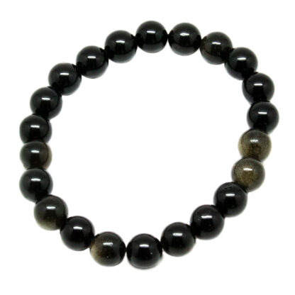 Gold Sheen Obsidian Bead Bracelet (8mm) - Image 2