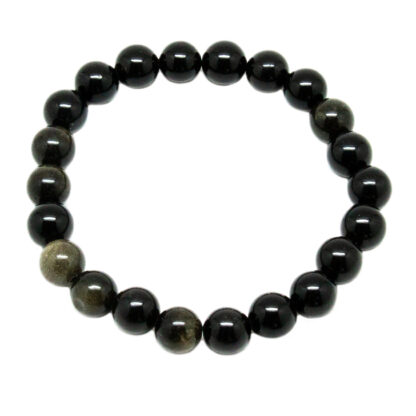 Gold Sheen Obsidian Bead Bracelet (8mm) - Image 3