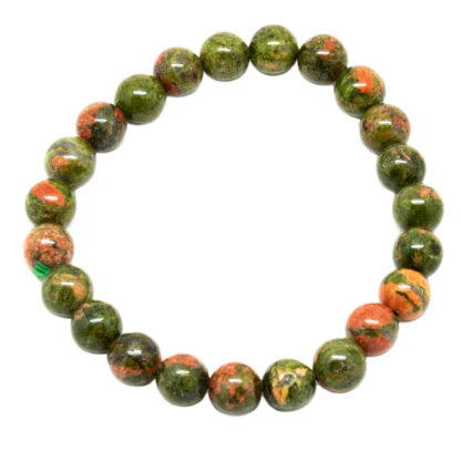 Unakite Bead Bracelet (8mm)