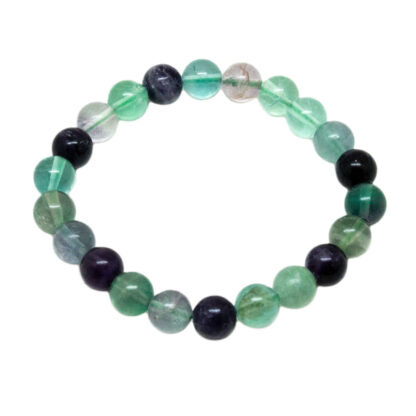 Rainbow Fluorite Bead Bracelet (8mm)