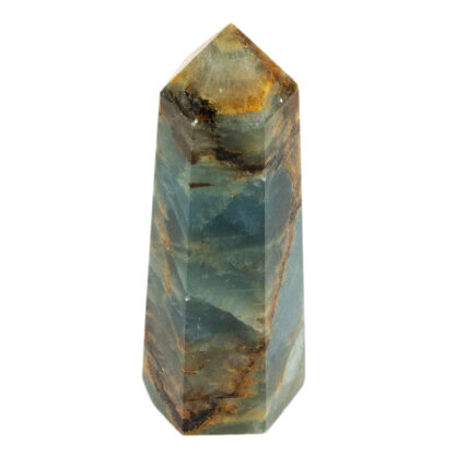 Lemurian Aquatine Calcite/Blue Onyx Tower~2" - Image 3