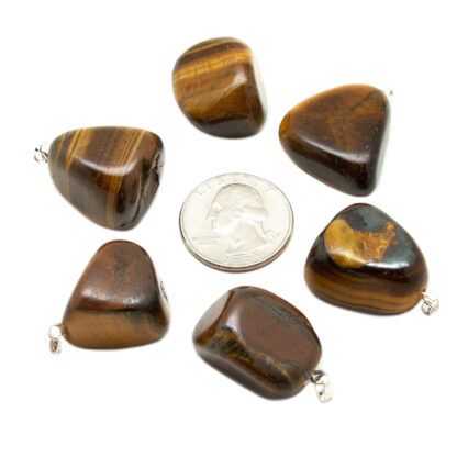 Tiger's Eye Tumbled Pendant-20mm - Image 4