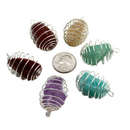 Chakra Tumbled Stone Caged Pendant Set - Image 3