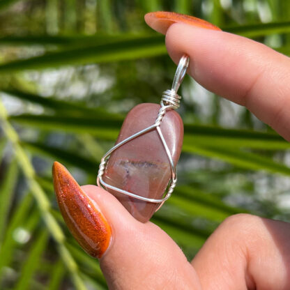 Red Petrified Wood Pendant - Image 4