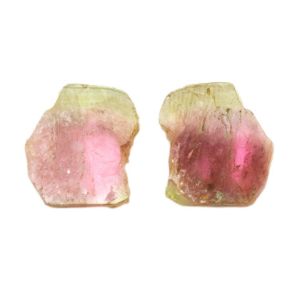 Watermelon Tourmaline Slice Pair