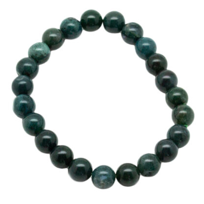 Moss Agate Bead Bracelet (8mm) - Image 3