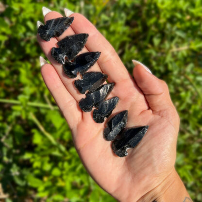 Black Obsidian Arrowhead Carving-1" - Image 5