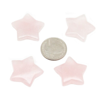 Rose Quartz Star Carving (30mm) - Image 4