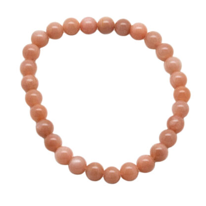 Peach Moonstone Bead Bracelet (5-7mm)