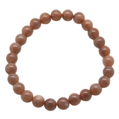 Peach Moonstone Bead Bracelet (5-7mm) - Image 2