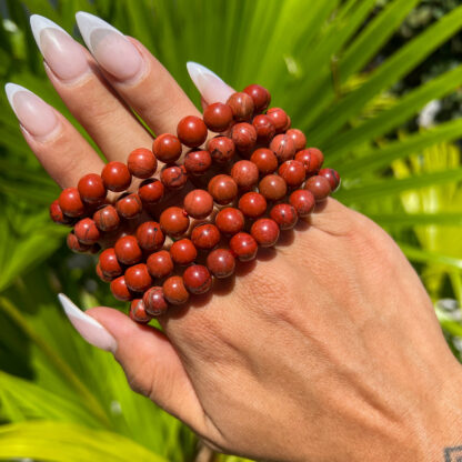 Red Jasper Bead Bracelet (8mm) - Image 4