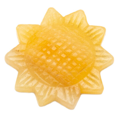 Orange Calcite Sunflower Carving (50mm) - Image 3