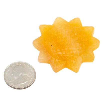 Orange Calcite Sunflower Carving (50mm) - Image 4