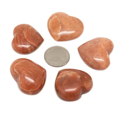 Peach Moonstone Heart (30-40mm) - Image 4