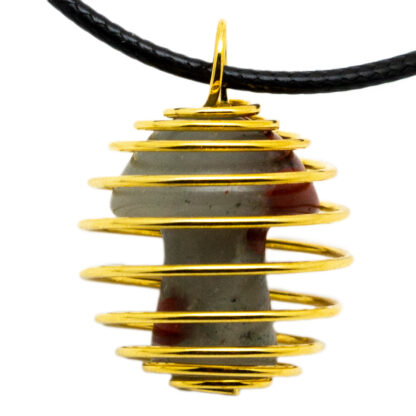 African Bloodstone Mushroom Caged Pendant (20mm) - Image 3