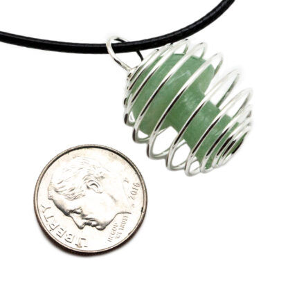 Green Aventurine Mushroom Caged Pendant (20mm) - Image 2