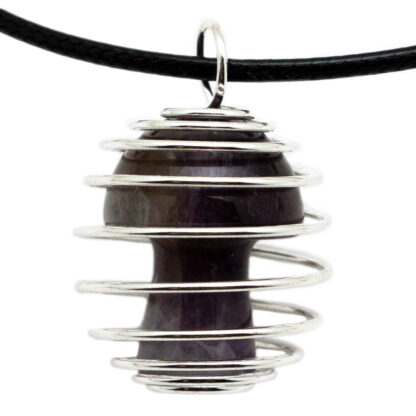 Amethyst Mushroom Caged Pendant (20mm)