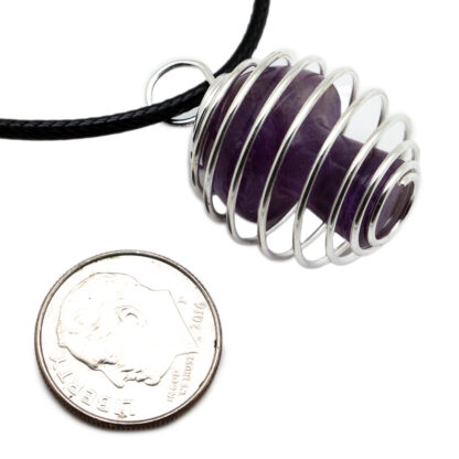 Amethyst Mushroom Caged Pendant (20mm) - Image 2