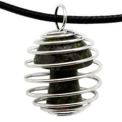 Unakite Mushroom Caged Pendant (20mm)