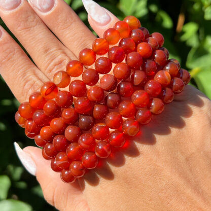 Carnelian Bead Bracelet (8mm) - Image 4