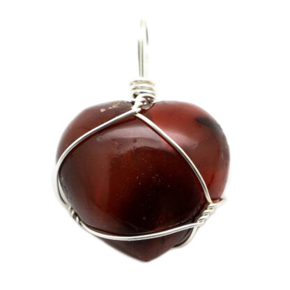 Carnelian Heart Wire Wrapped Pendant - Image 3