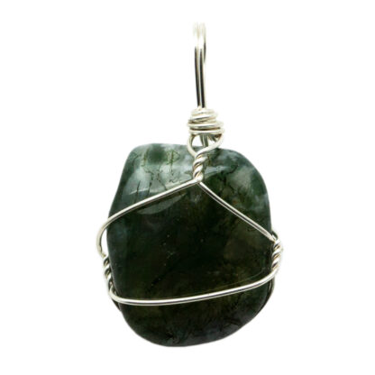 Moss Agate Wire Wrapped Pendant - Image 2