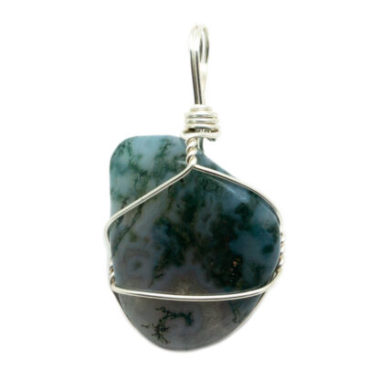 Moss Agate Wire Wrapped Pendant - Image 3