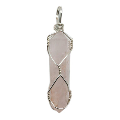 Rose Quartz Double Terminated Wire Wrapped Pendant