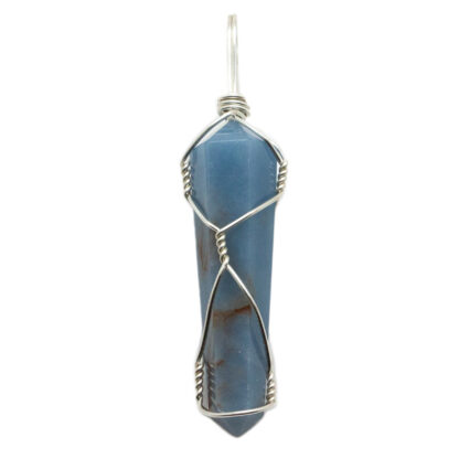 Angelite Double Terminated Wire Wrapped Pendant