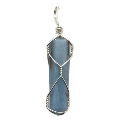 Angelite Double Terminated Wire Wrapped Pendant - Image 2