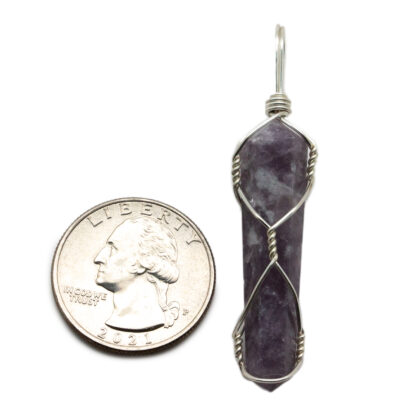 Lepidolite Double Terminated Wire Wrapped Pendant - Image 3