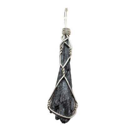 Black Kyanite Wire Wrapped Pendant - Image 2